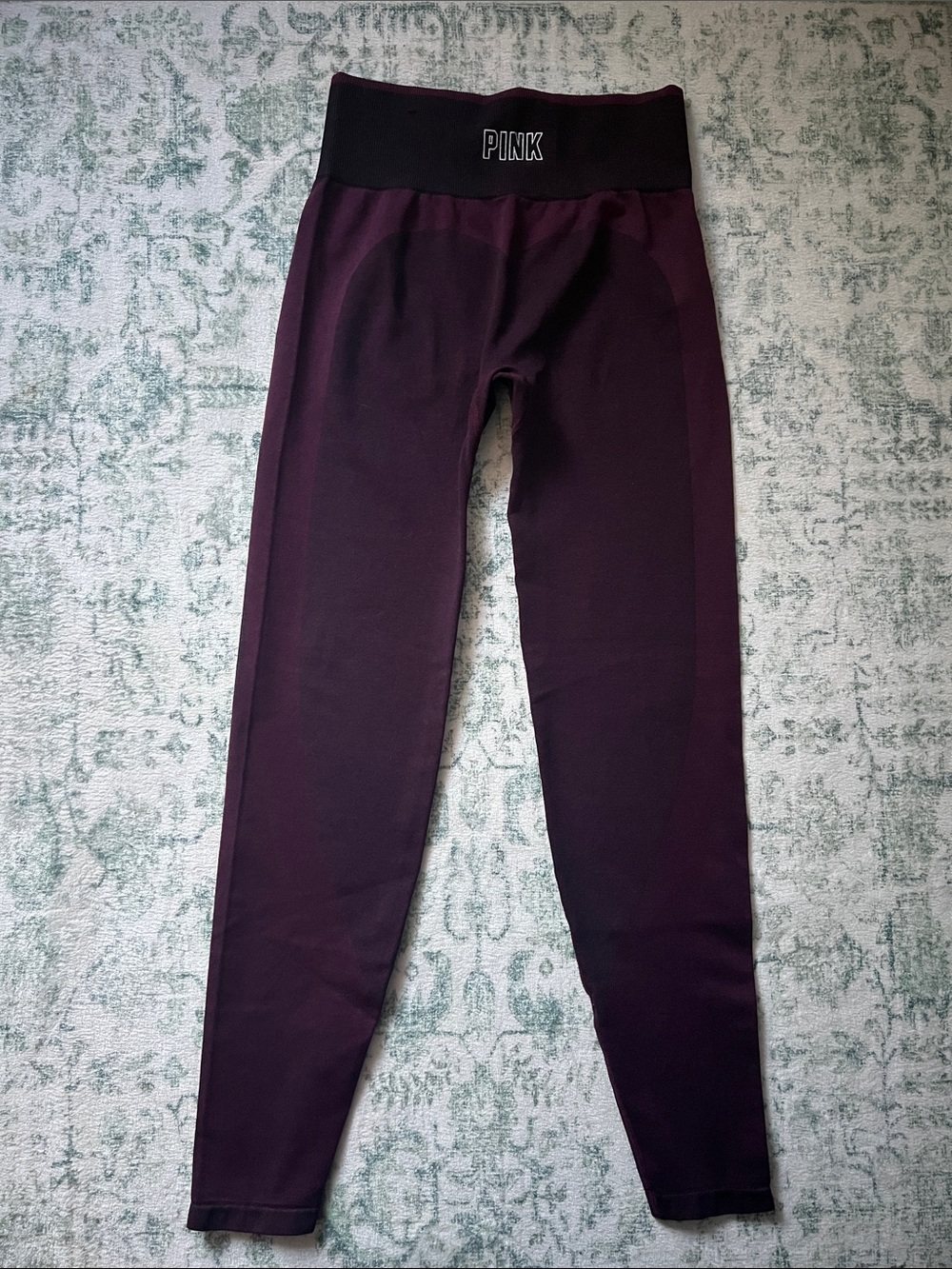 PINK Victoria's Secret Deep Burgundy Seamless Workout Leggings